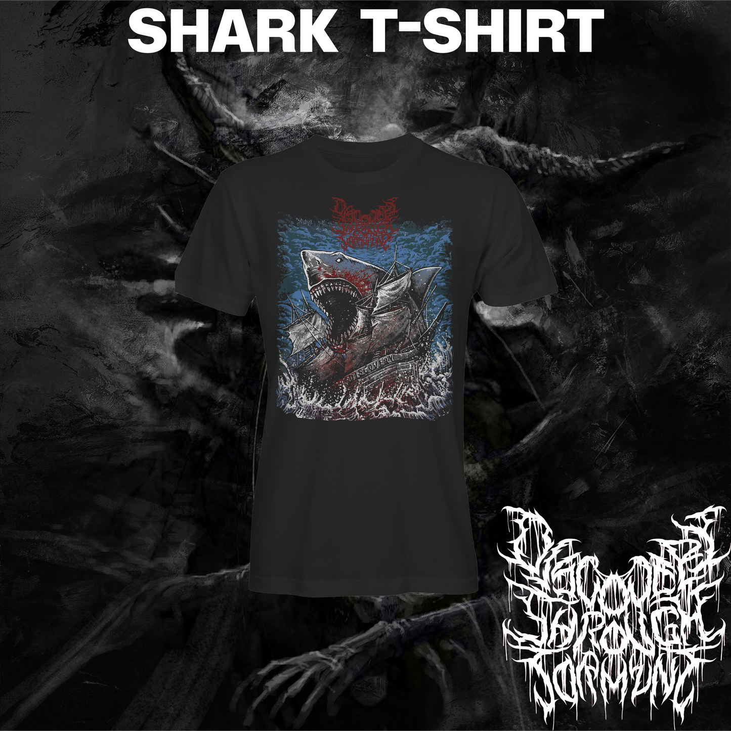 Discovery Through Torment SHARK variant short sleeve t-shirt